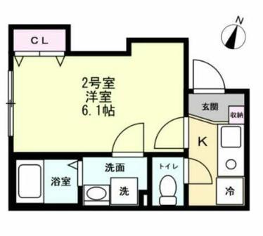 ブリーゼ平町(1K/1階)の間取り写真