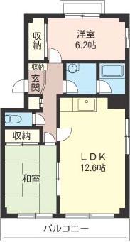 プリムローズ大島(2LDK/1階)の間取り写真
