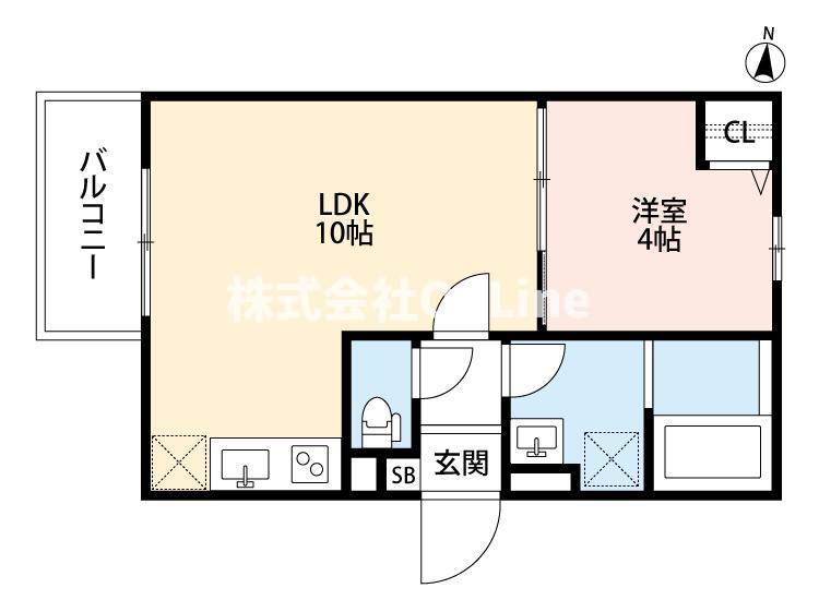 TATERUAPARTMENT加美鞍作2丁目A棟(1LDK/3階)の間取り写真