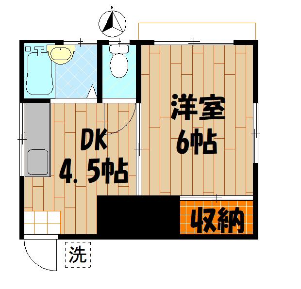 T・エスぺランサ(1DK/1階)の間取り写真