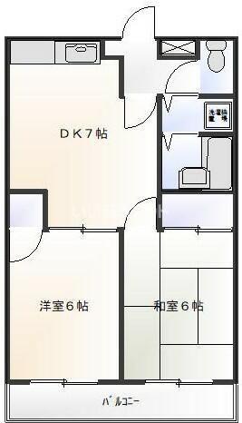 アーバン高野台(2DK/3階)の間取り写真