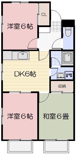メゾンニューライフ B(3DK/1階)の間取り写真