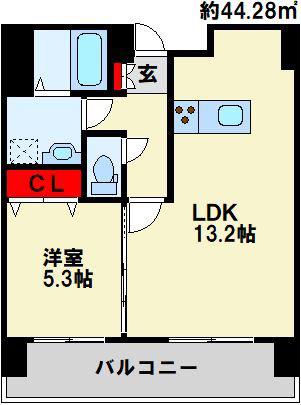 FOYER徳光(1LDK/3階)の間取り写真