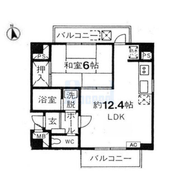 サザンコート早稲田(1LDK/6階)の間取り写真