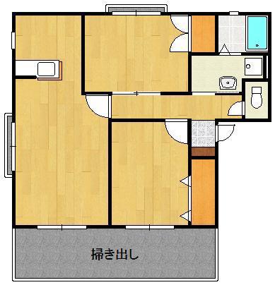 グレースNOMURA A棟(2LDK/1階)の間取り写真