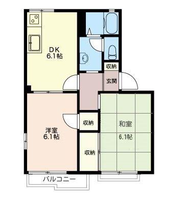 マンハイムB(2DK/2階)の間取り写真