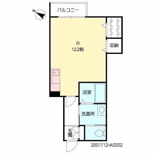 K-ブルーノI(ワンルーム/2階)の間取り写真