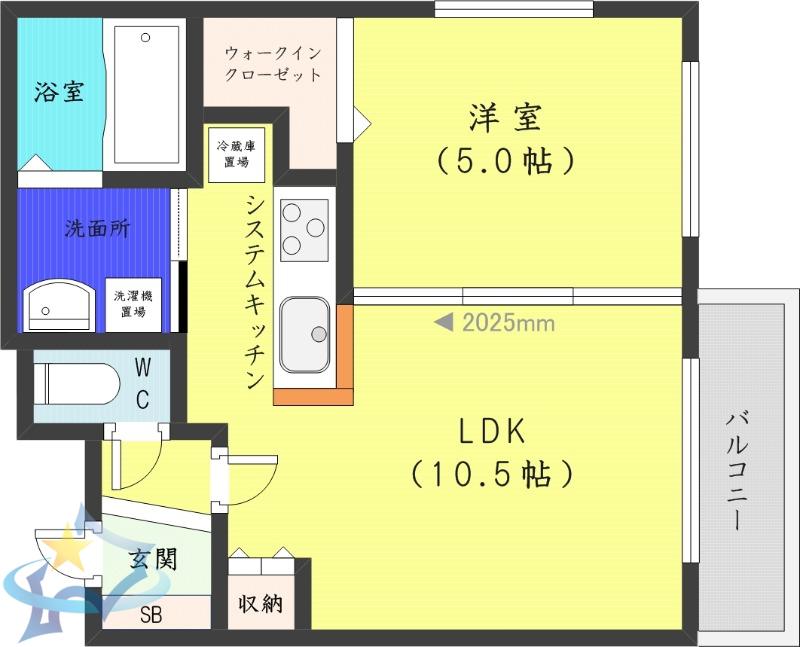 プライマル札幌円山(1LDK/3階)の間取り写真