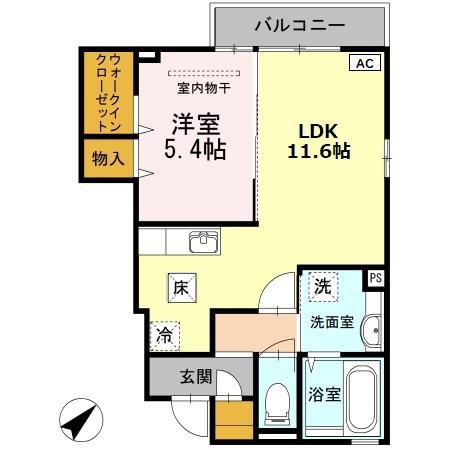 エレガンスI(2DK/2階)の間取り写真