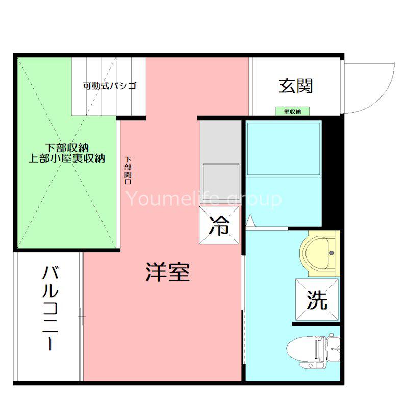 ミネルバ(ワンルーム/2階)の間取り写真
