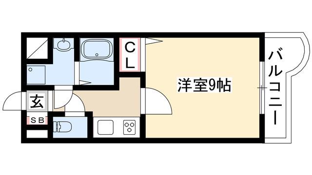 プライムコート東山(1K/4階)の間取り写真