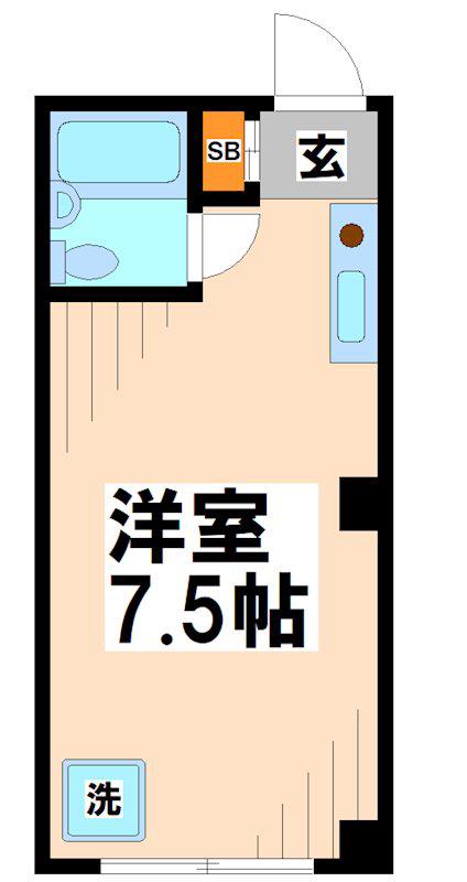 第2恩田ビル(ワンルーム/2階)の間取り写真