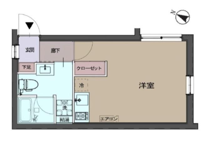 CREAL渋谷笹塚(ワンルーム/2階)の間取り写真