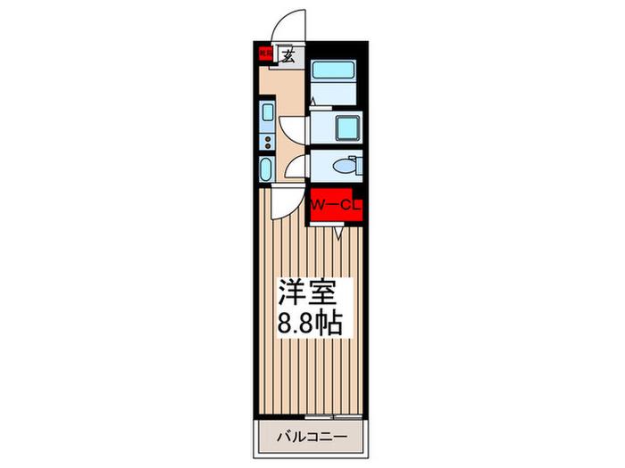 クレイル与野(1K/2階)の間取り写真