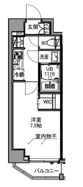 S-RESIDENCE王子イースト(1K/2階)の間取り写真