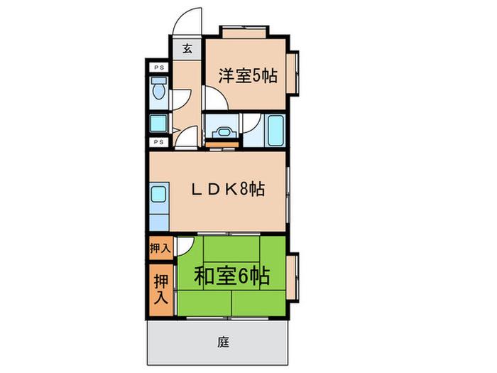 レソール千川北(2LDK/1階)の間取り写真