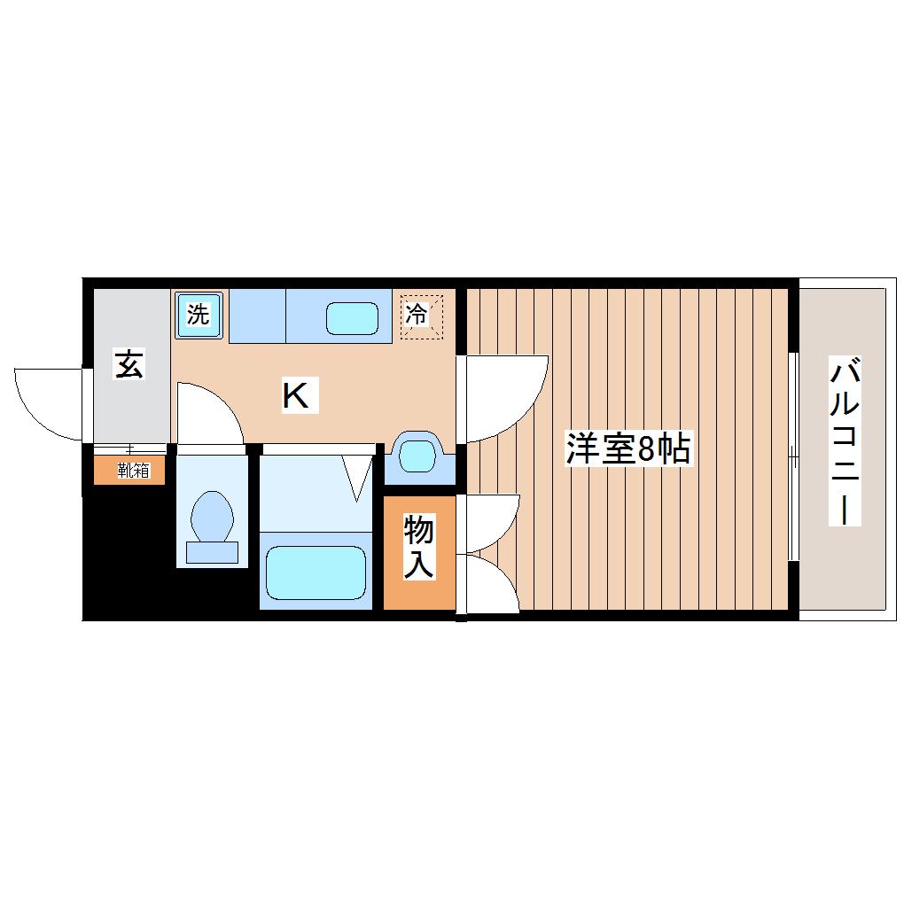 グランドール壱番館(1K/2階)の間取り写真