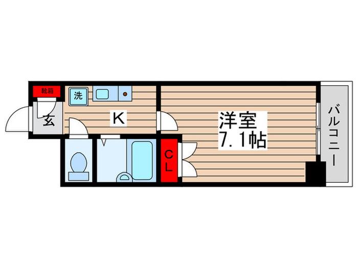 レジディア南行徳(1K/1階)の間取り写真