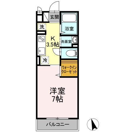 グレイス昭和(1K/2階)の間取り写真