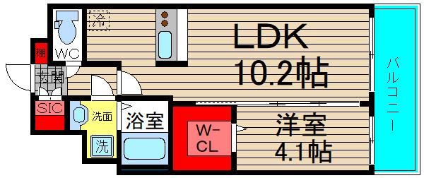 セレニテ堺筋本町プリエ(1LDK/11階)の間取り写真