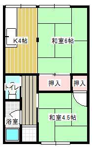 藤荘(2K/1階)の間取り写真