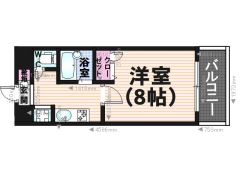 コスモコート(1K/4階)の間取り写真