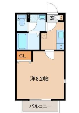 ネオステージ萩野町(1K/2階)の間取り写真
