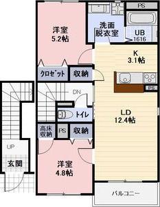 プレジール(2LDK/2階)の間取り写真