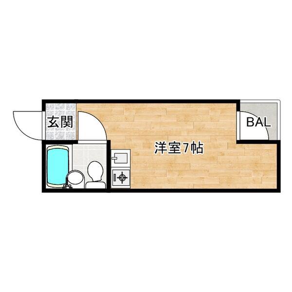 ビューパレー小路(ワンルーム/3階)の間取り写真