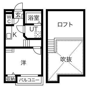 AMPIO荒子(1K/1階)の間取り写真