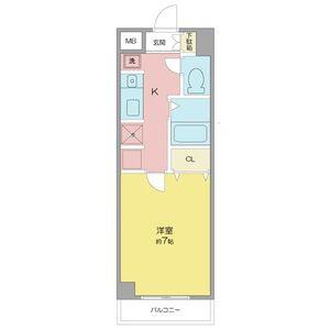 JSコートII(1K/6階)の間取り写真