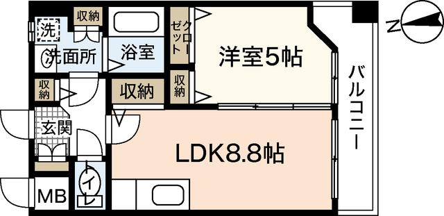 ルネススターツ(1LDK/10階)の間取り写真