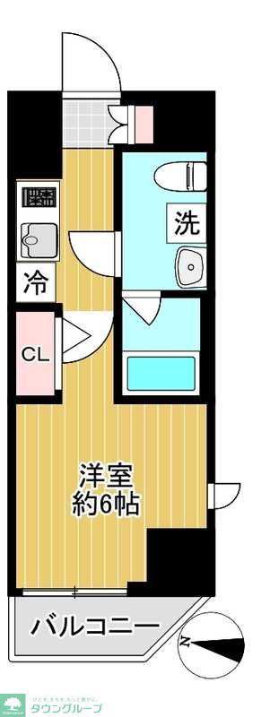 SHOKEN RESIDENCE横浜鶴見III(1K/2階)の間取り写真