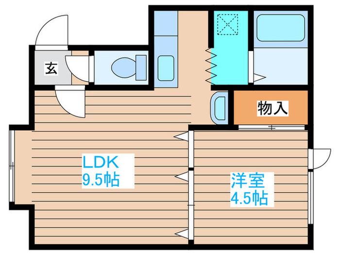 ニューウェル425(1LDK/1階)の間取り写真