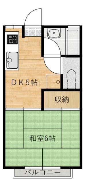 北村アパート(1DK/1階)の間取り写真