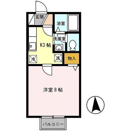 セジュール337(1K/2階)の間取り写真