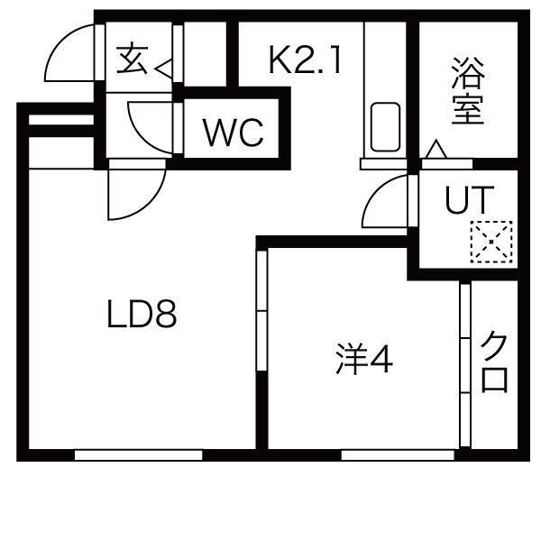 レーヴィア千歳(1LDK/3階)の間取り写真