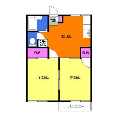 アネックス渋谷(2DK/1階)の間取り写真