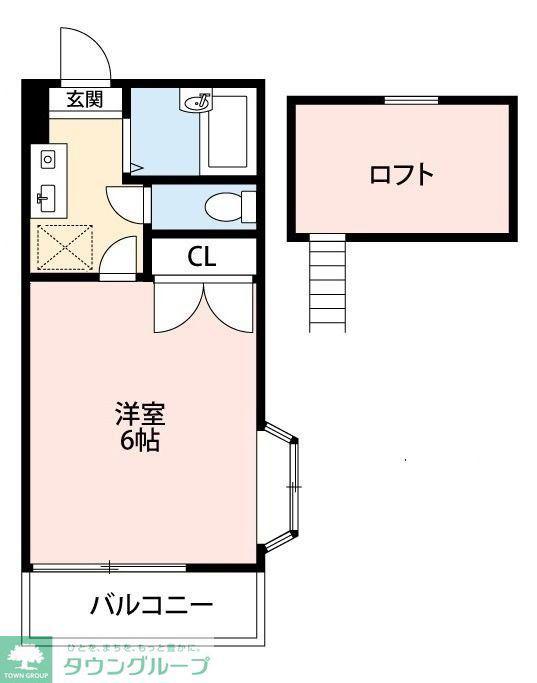 アミー一番館(1K/2階)の間取り写真