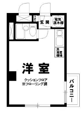 ライオンズマンション目黒第3(ワンルーム/2階)の間取り写真