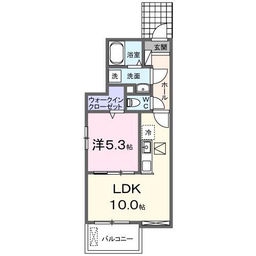 オ・クレールII(1LDK/1階)の間取り写真
