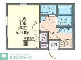 POLLUX戸塚(1K/2階)の間取り写真