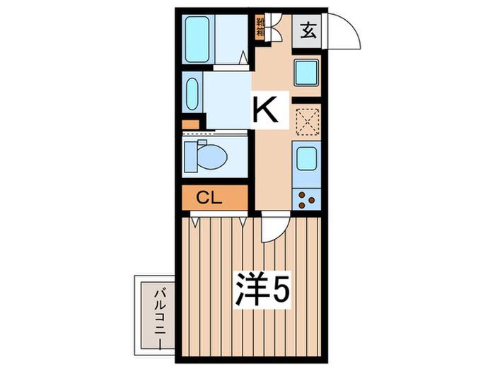 T´SCUORE三ツ境I(1K/3階)の間取り写真