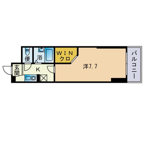 セントラルJ4(1K/1階)の間取り写真