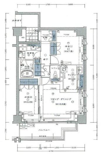 横濱紅葉坂レジデンス弐番館(2LDK/8階)の間取り写真