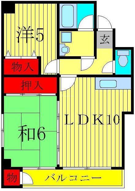 ルイメゾン1(2LDK/2階)の間取り写真