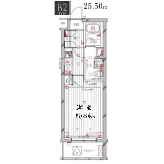 REGALIZ洗足池(1K/3階)の間取り写真