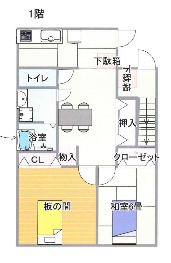 MORI HOUSE 前野町(2LDK/1階)の間取り写真