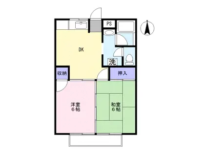 コーポ御山(2DK/2階)の間取り写真