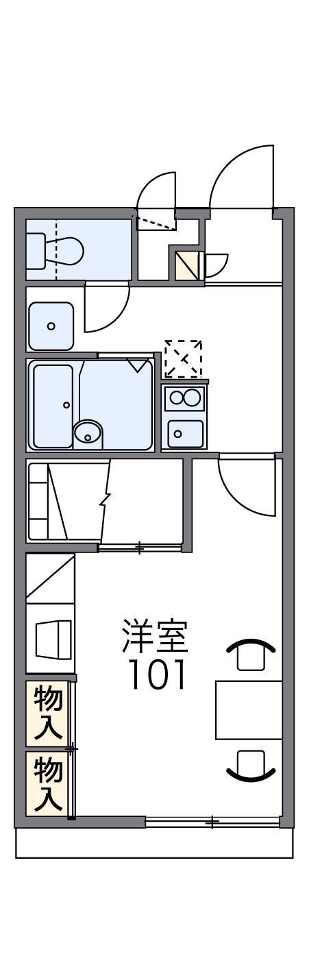 レオパレスHARUII(1K/2階)の間取り写真